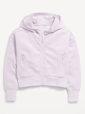 Old Navy Dynamic Fleece Zip-Front Performance Lavender Hoodie Girls Size L 10/12